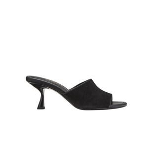 NWT Kate Spade 90s inspired Malibu Marigold Heel Mules Leather Black Suede 7.5